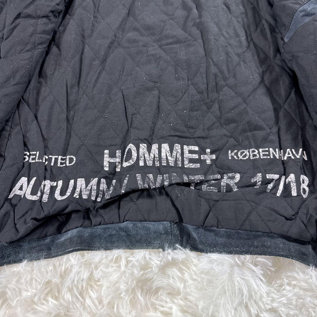 【海外古着】SELECTED HOMME スエード ダブルライダース 牛革 黒L