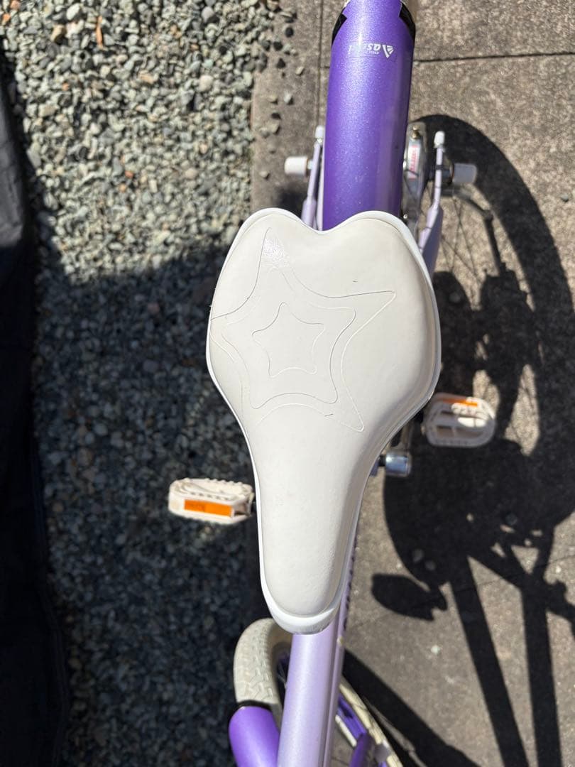 【お引き渡し限定】アサヒ幼児用自転車 紫色 前面バスケット付き 引き取り