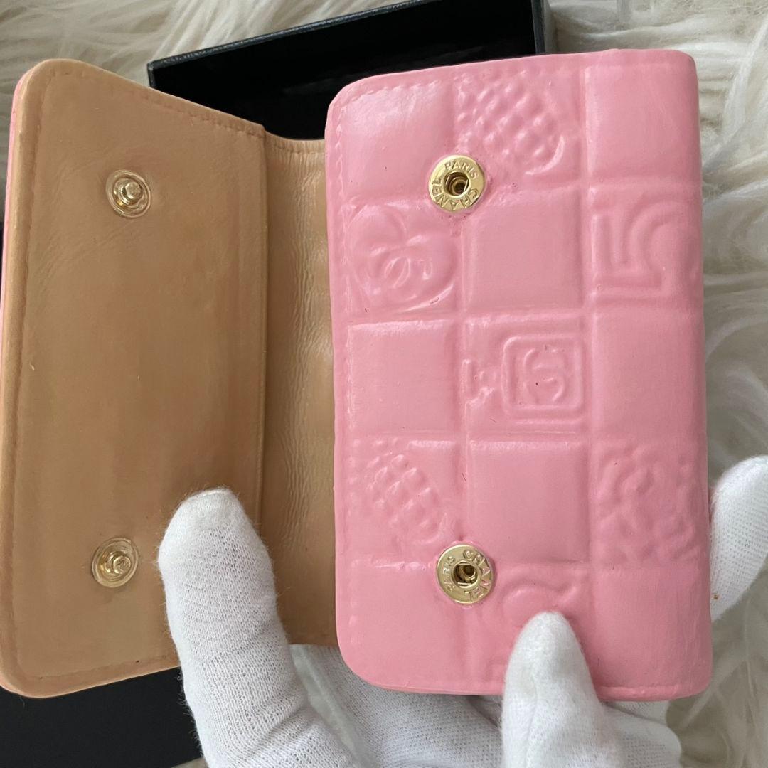シャネル CHANEL キーケース カードケース ピンク アイコンライン