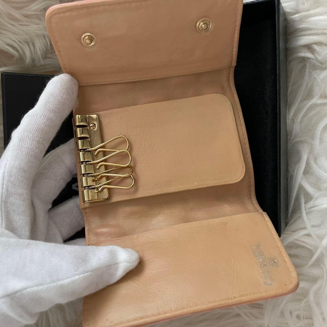 シャネル CHANEL キーケース カードケース ピンク アイコンライン