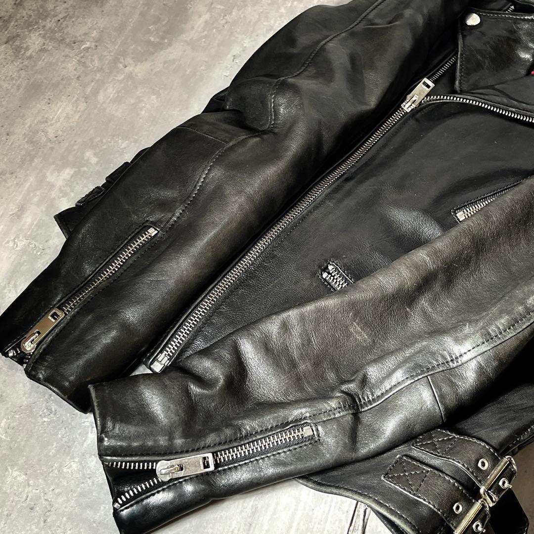 最高級　DIESEL オールラムレザー　ダブル　ライダースジャケット 羊革