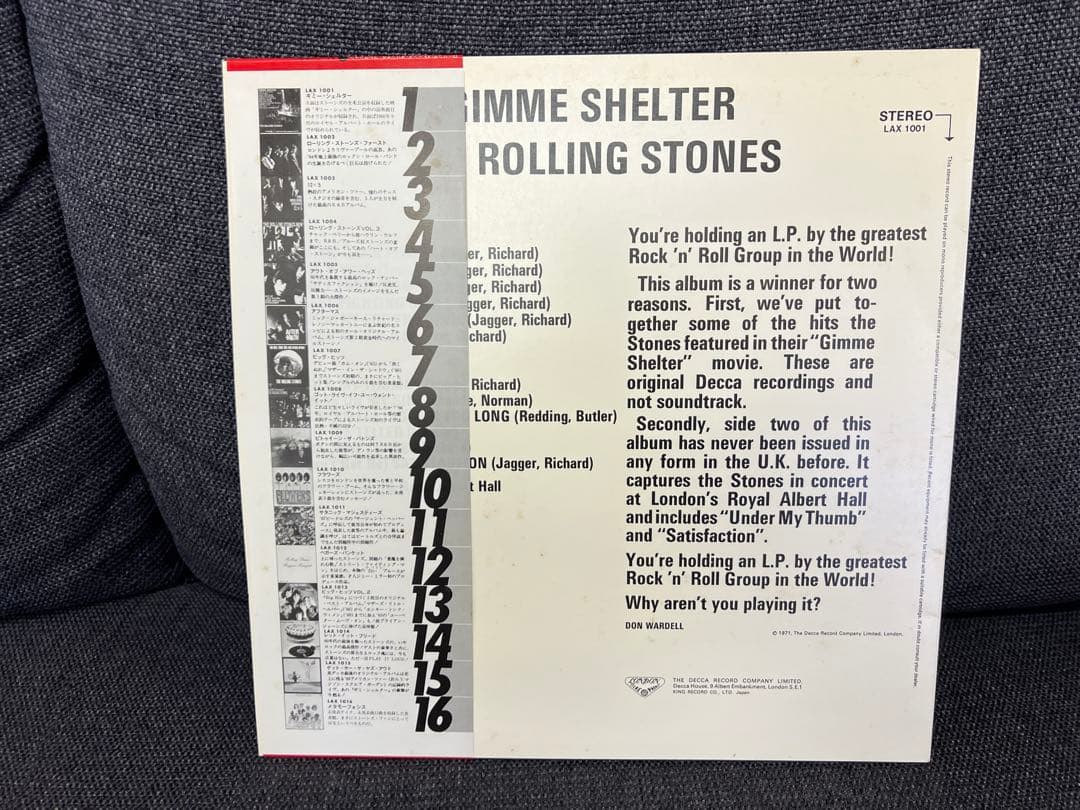 帯付 ローリングストーンズ ギミーシェルター LAX-1001 LP 洋楽