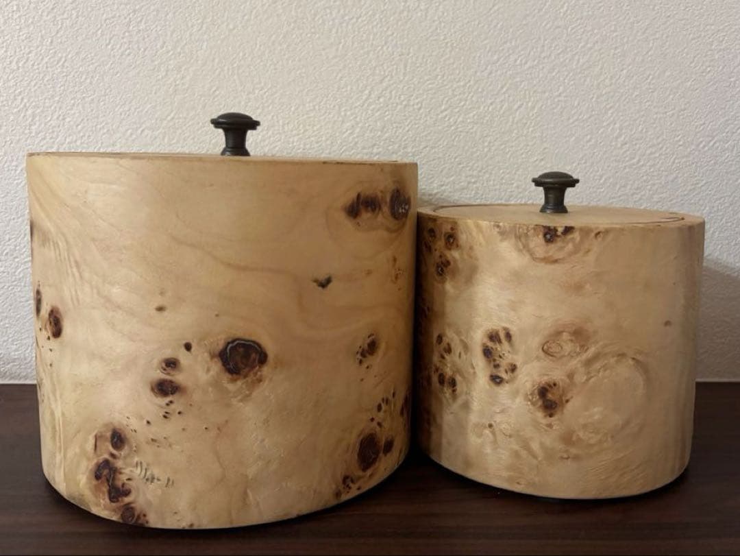 1/12までの出品！SPICE 木製円筒形小物入れセット（蓋付き）