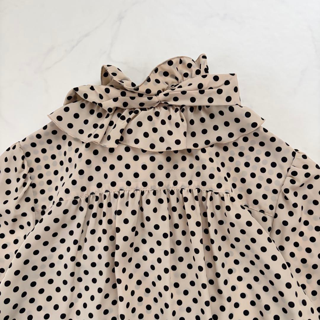 LOULOU WILLOUGHBY デシンドットフリルボウタイフリルブラウス