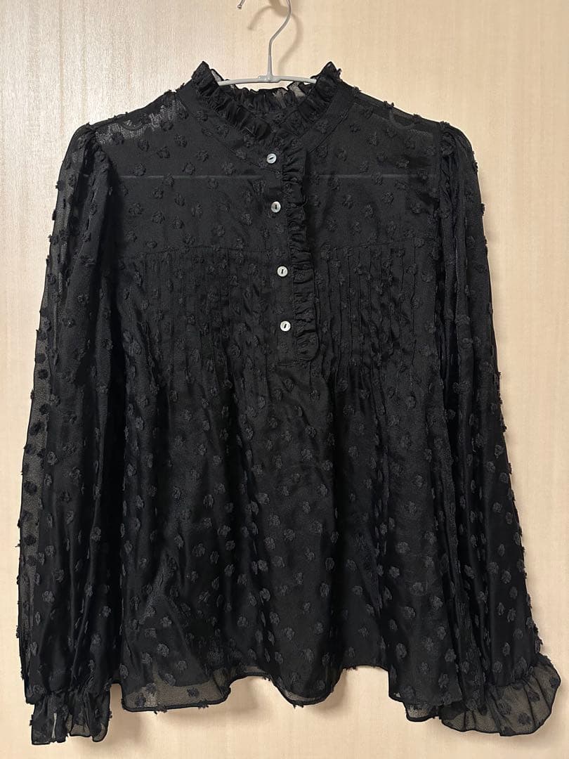 【美品】SLOBE IENA フラワージャガードフリルブラウス