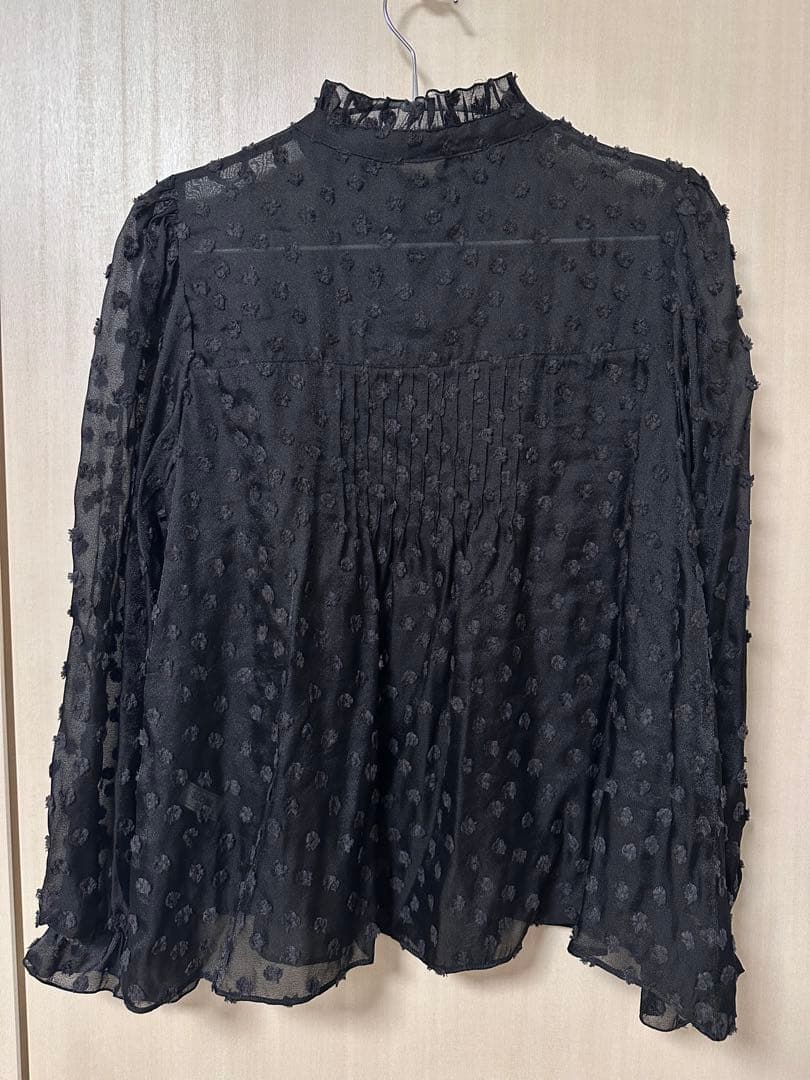 【美品】SLOBE IENA フラワージャガードフリルブラウス