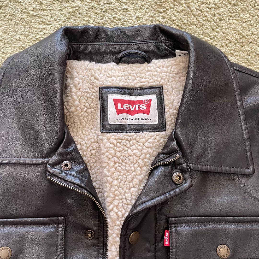 リーバイス、Levis、レザージャケット、ダークブラウン
