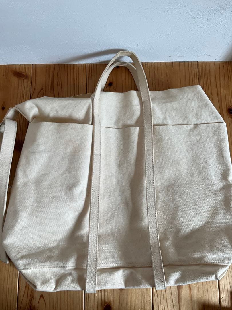 アイボリー キャンバス トートバッグ