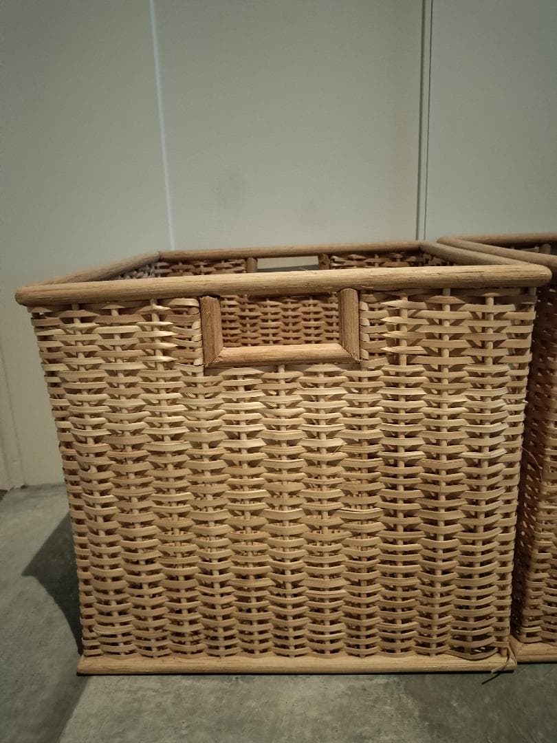 ※直接取引限定※美品【無印良品】 重なるブリ材長方形バスケット 特大　3個セット