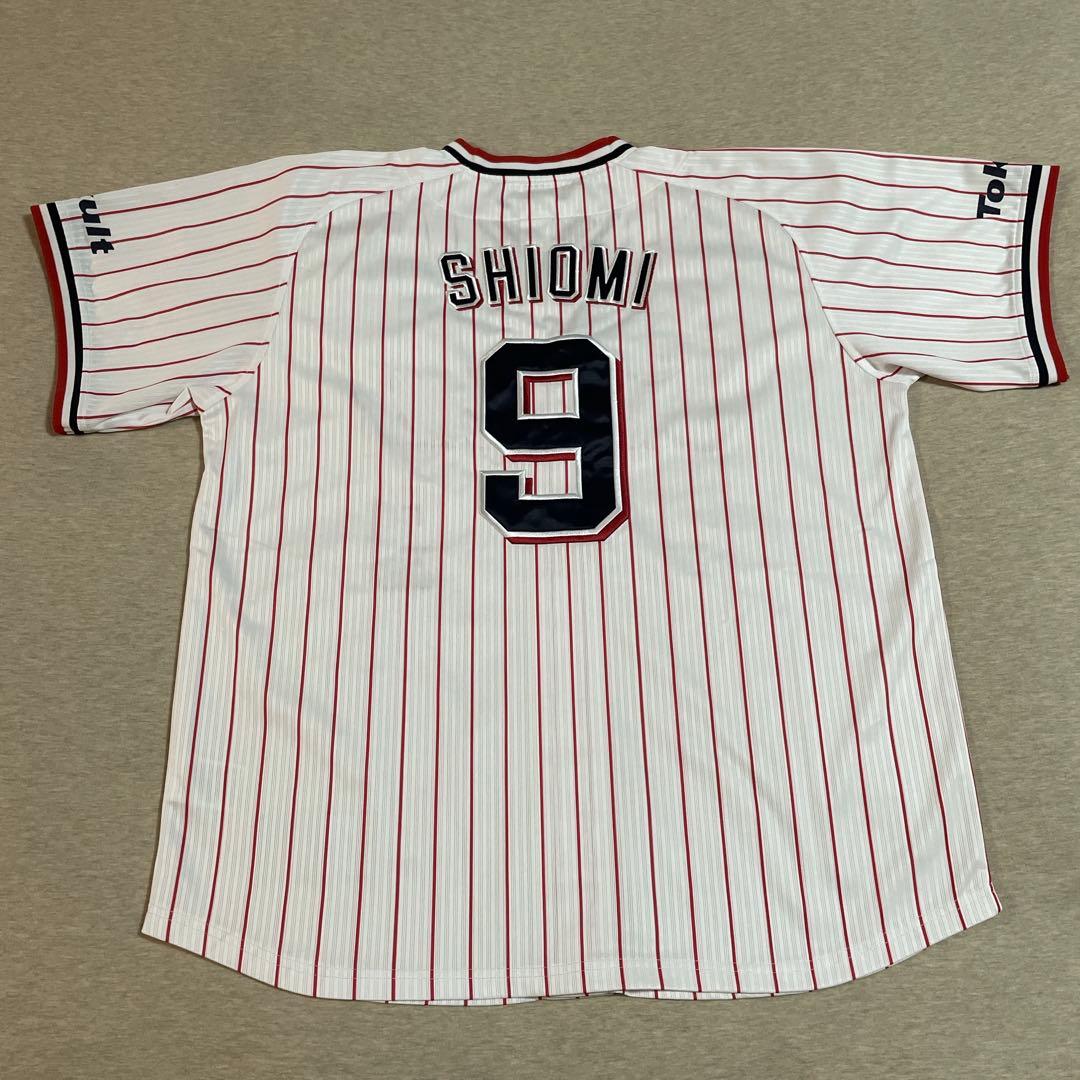 東京ヤクルトスワローズ レプリカユニフォーム 塩見 泰隆 9番ストライプＬホーム