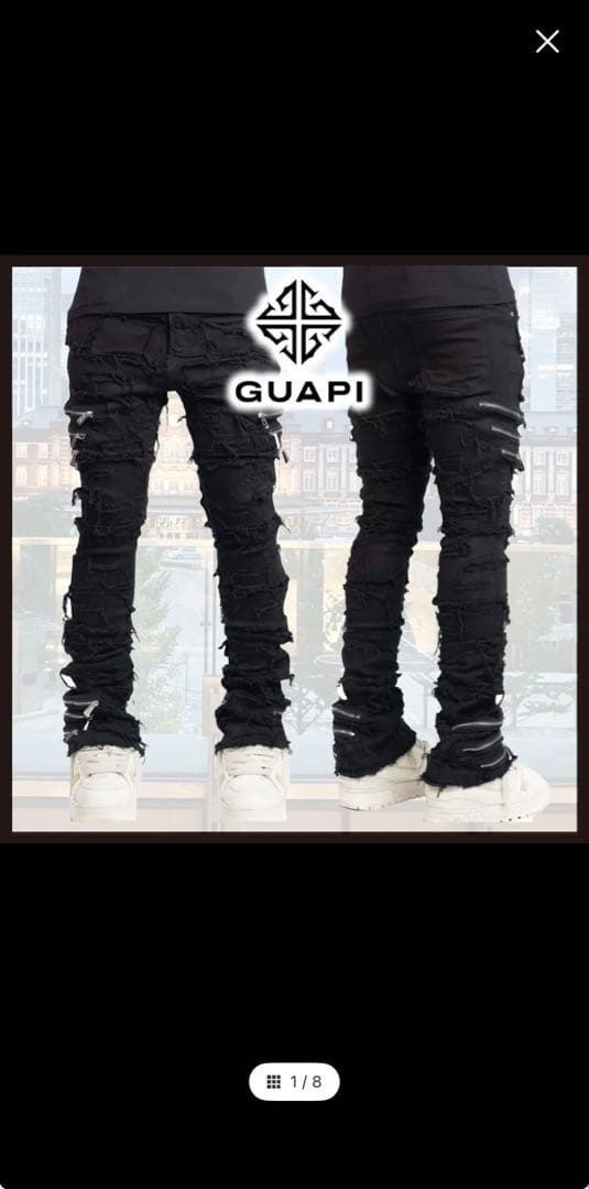 GUAPI ブラック スキニージーンズ 28