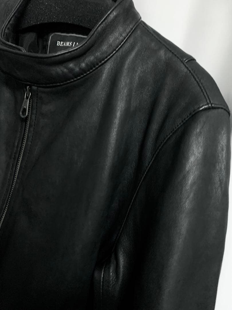 Lサイズ◎ BEAMS LIGHTS 羊革シープレザー シングルライダース 黒