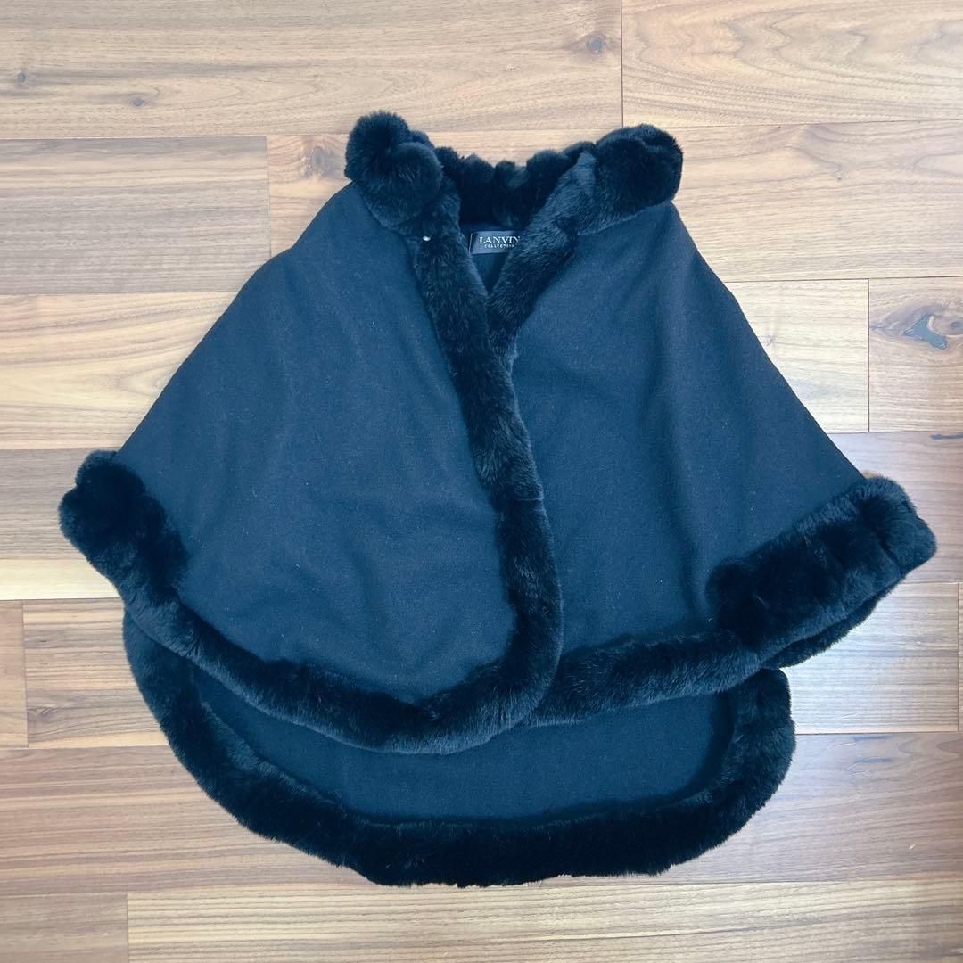 [極美品]LANVIN COLLECTION ポンチョ ケープ ラビットファー