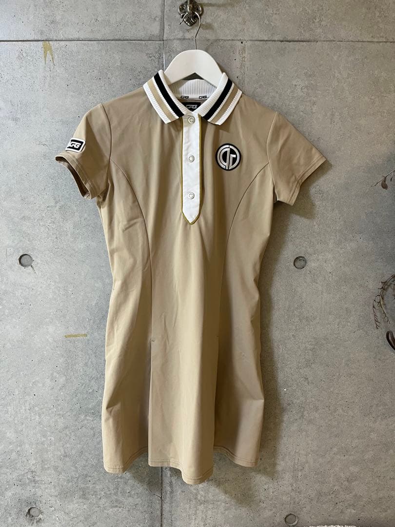 美品！CPG GOLF　23ss リブポロワンピース 吸水速乾