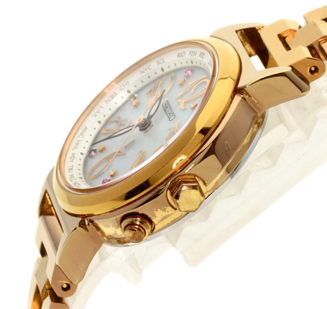 SEIKO ルキア　ゴールド 金属ベルト 時計