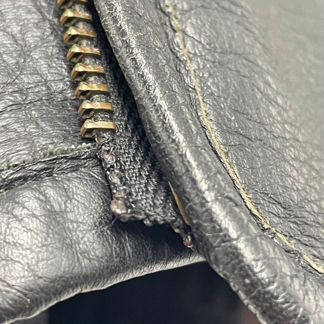 ハーレーダビットソン　レザージャケット　裏面　デザイン　シングル　ライダース　L