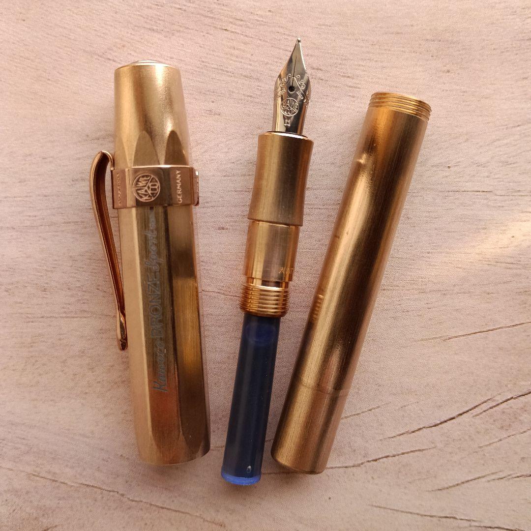 カヴェコ KAWECO ブロンズスポーツ万年筆 Mペン先 クリップ付き