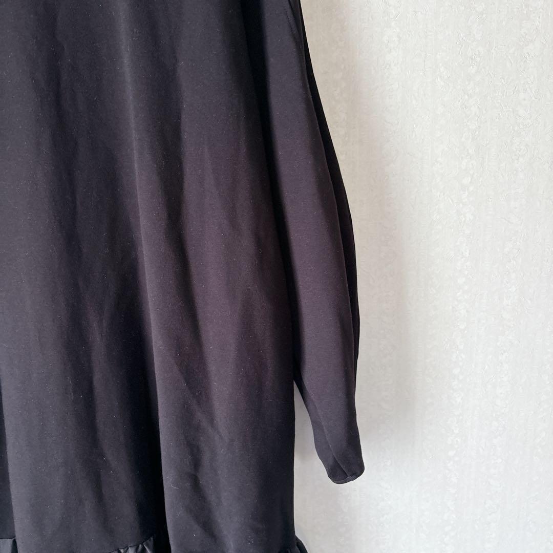 【極美品】HeRIN.CYE Ponte op 異素材ドッキングワンピース 黒