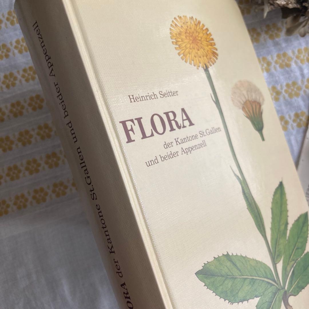 L958洋書古書　古い植物解剖図多数掲載1980年代発行ドイツの分厚い植物図鑑