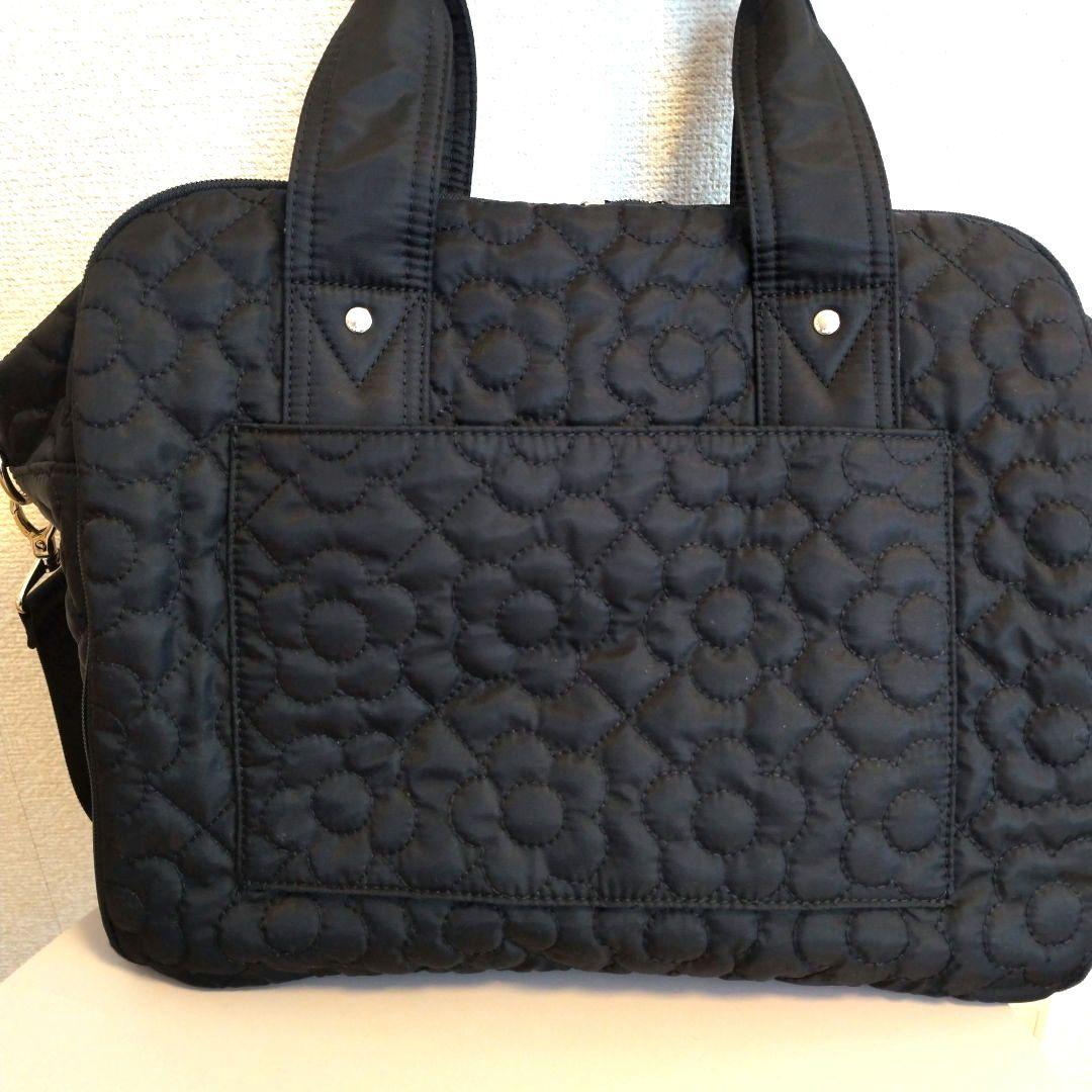 マリークワント MARYQUANT デイジーキルト ボストンバッグ 黒