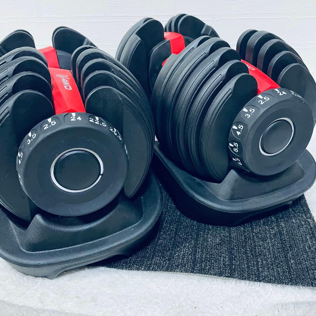 4WD 可変式ダンベル 24kg×2セット アジャスタブル トレーニング