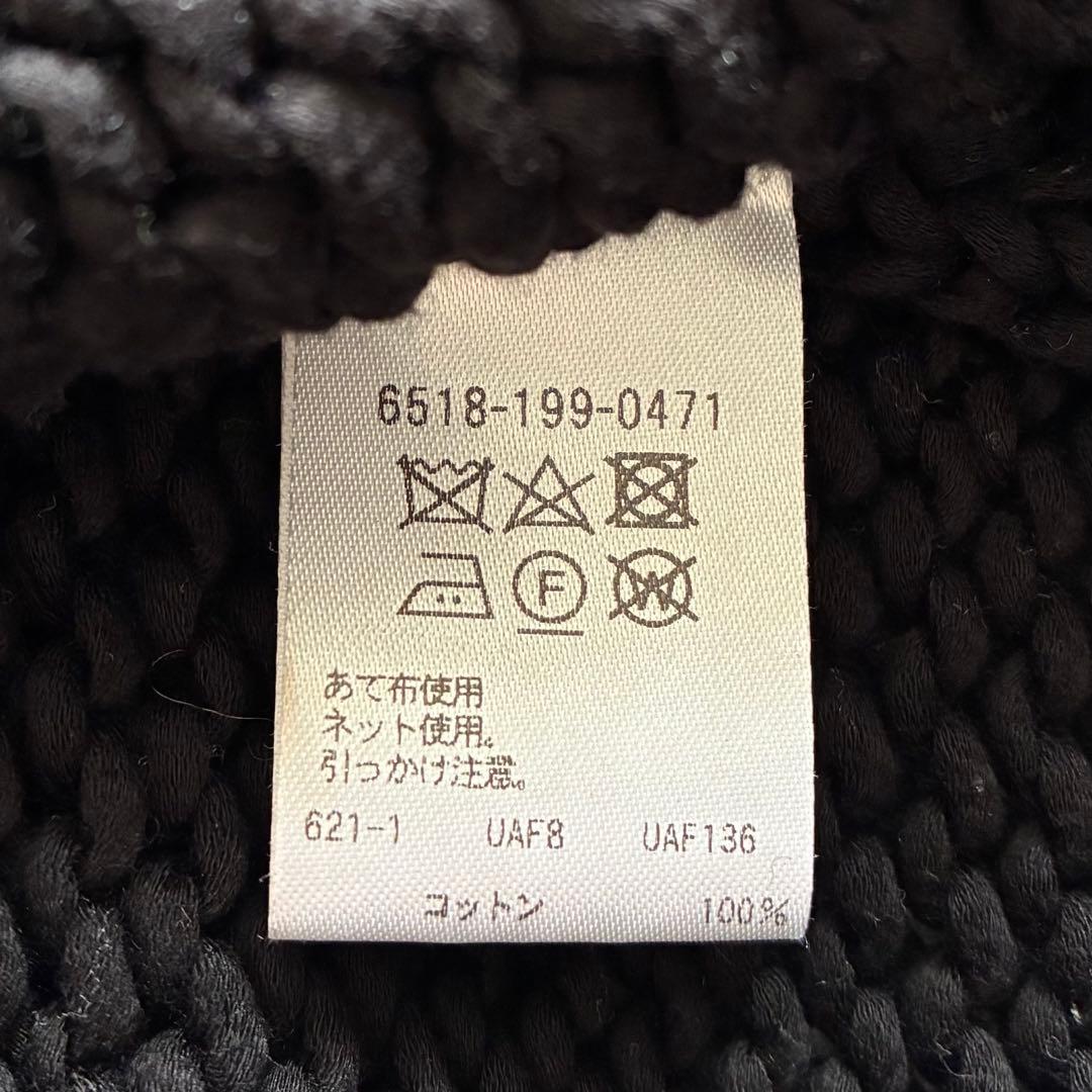 ドゥロワー 1.5G 天竺編み クルー ノースリーブ コットン ニット ブラック