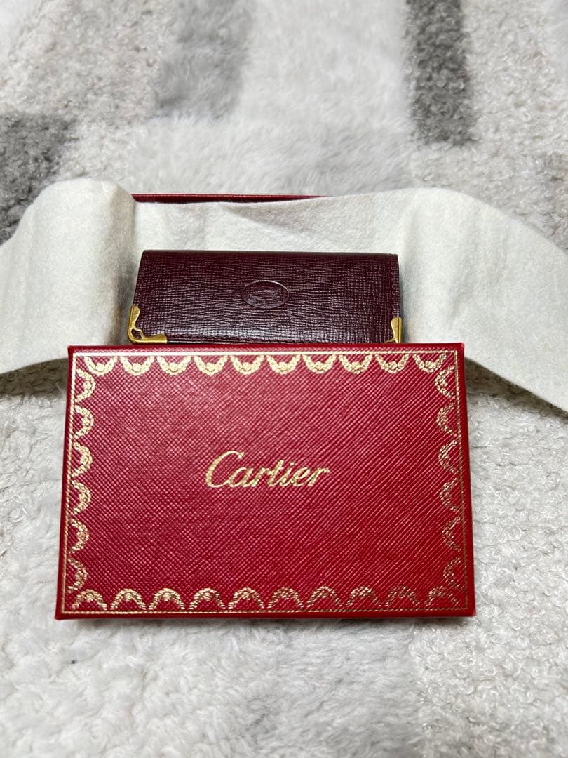 カルティエ4連キーケース未使用品中古　ボルドー