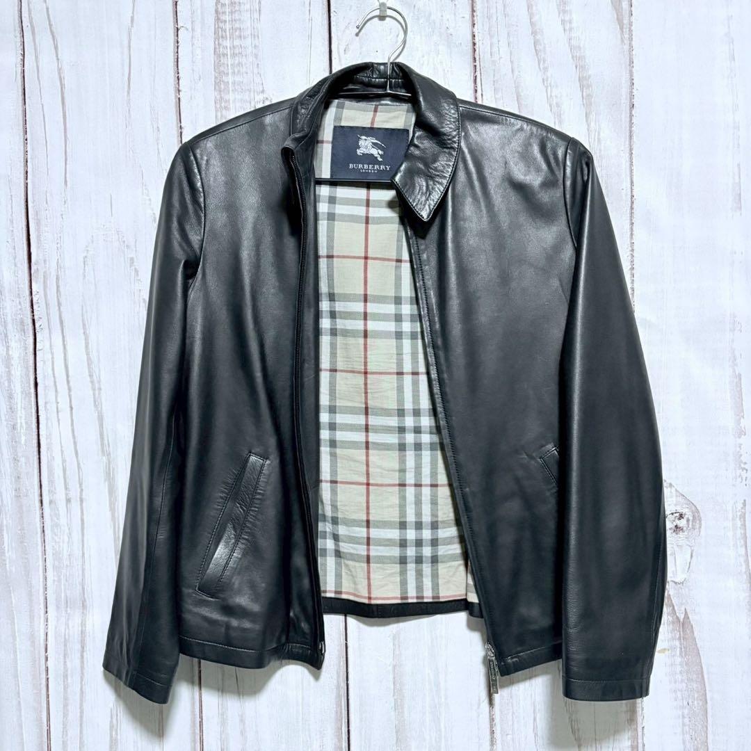 BURBERRY 本革 レザージャケット ノバチェック S〜Mサイズ