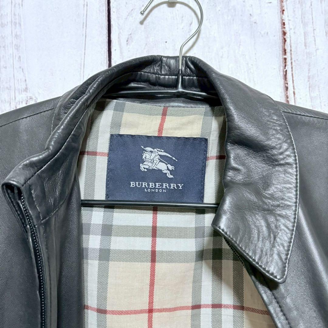 BURBERRY 本革 レザージャケット ノバチェック S〜Mサイズ