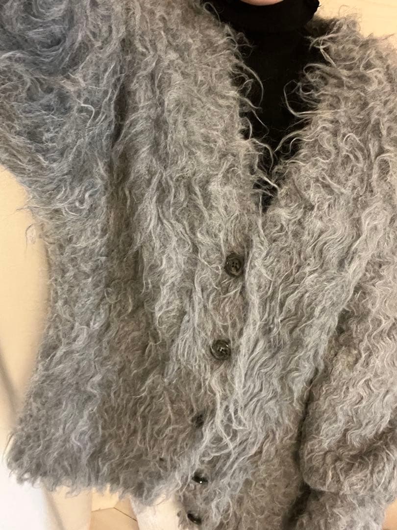 THE TOE シャギーカーディガン　グレー　Ｍ