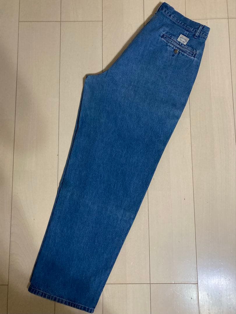 90s ラルフローレン デニムスラックス USA製 ポロデニム 2タック W32