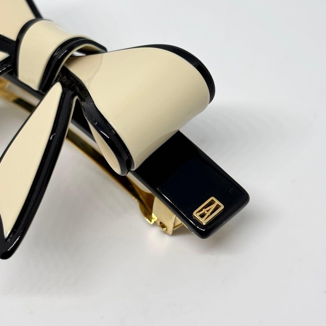 【極美品】【アレクサンドルドゥパリ】リボン バレッタ 髪留め バイカラー