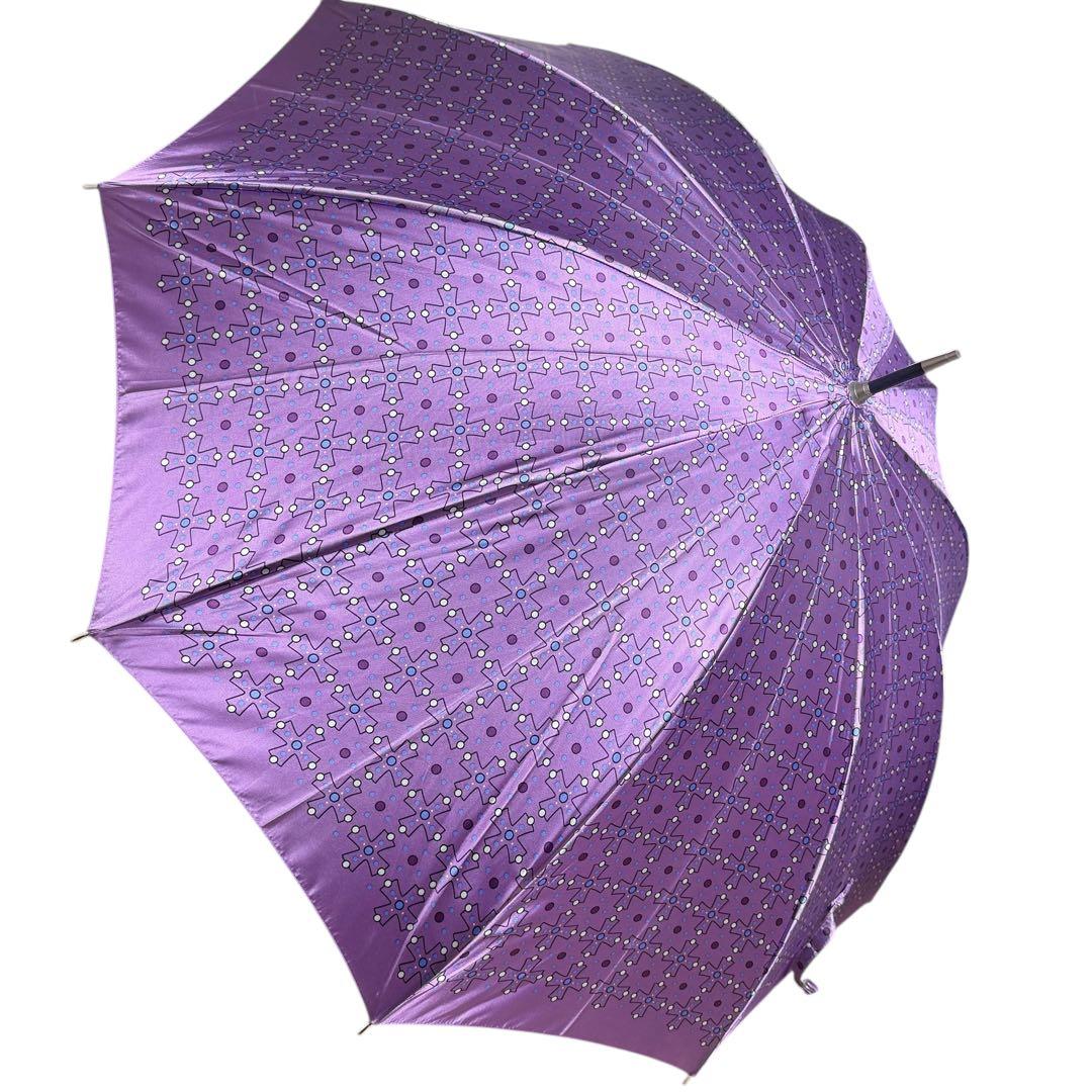 yves saint laurent 傘 ドット パープル タッセル 長傘　雨傘