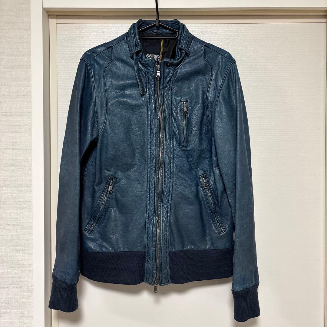 ⭐️オークションに移行⭐️ 【AVIREX】ブルー レザージャケット M