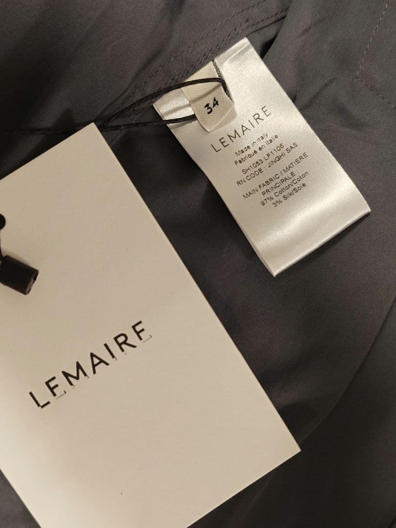 【新品】LEMAIRE Gray Pointed Collar Shirt 34