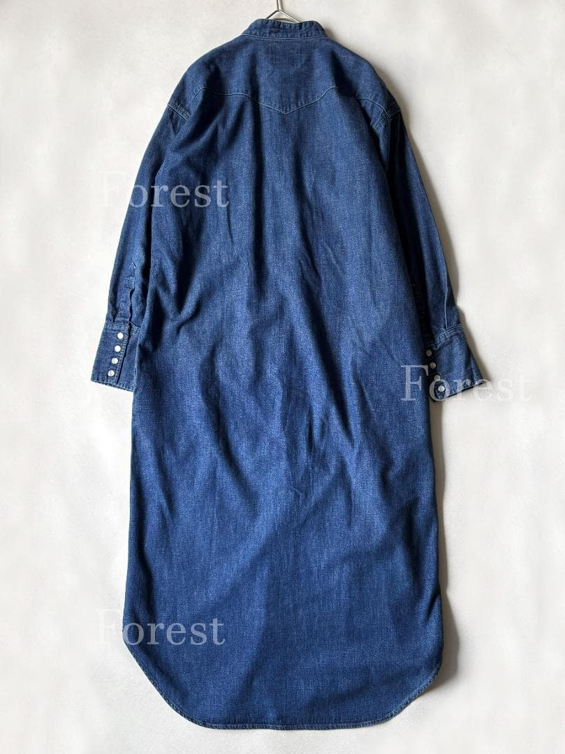 Wrangler ノーカラーデニムシャツワンピース　sizeFREE　SHIPS