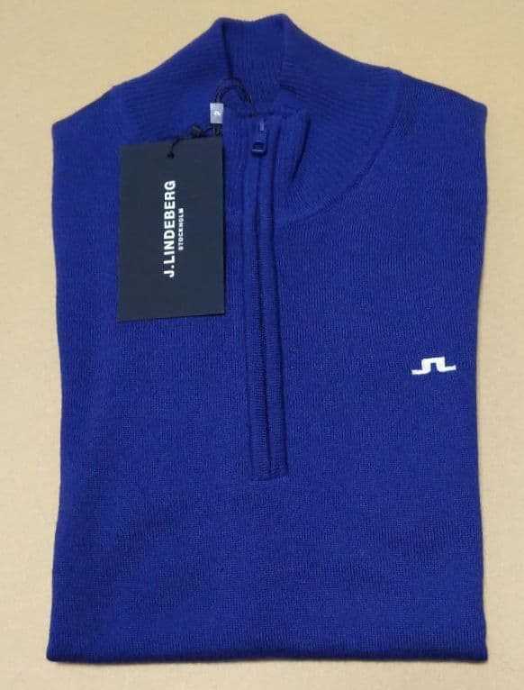 【新品未使用品】J.LINDEBERG ゴルフ用長袖ハーフジップ ニット