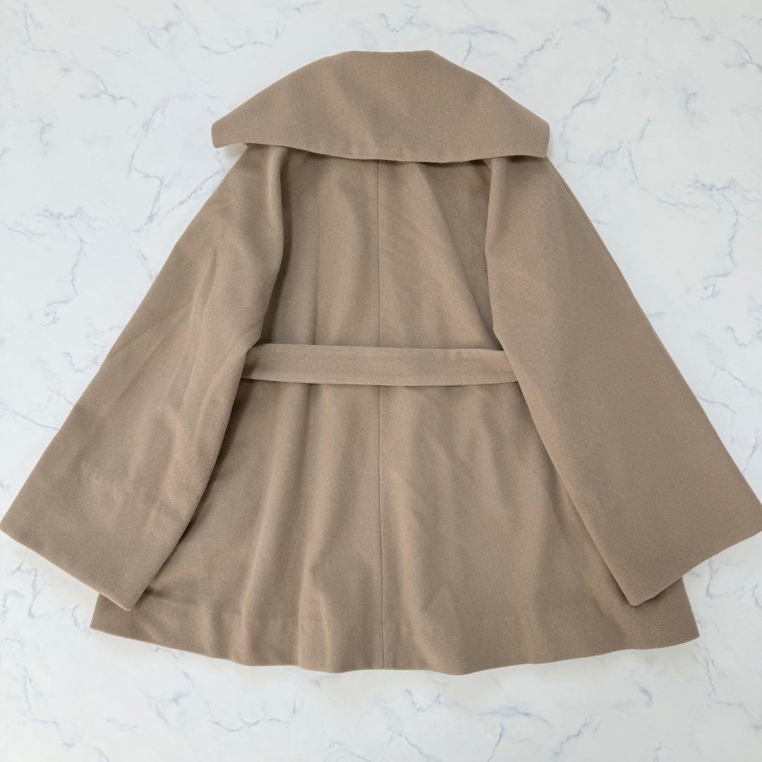 eaphi big collar middle coat ブラウン