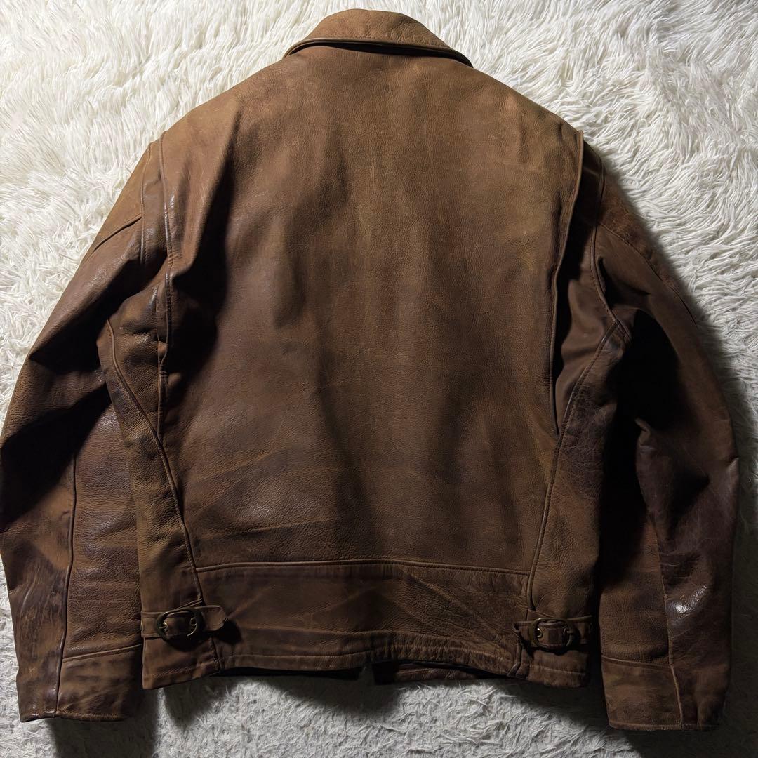 【米国製】schott トラッカージャケット　AT101S 本革　ブラウン　38