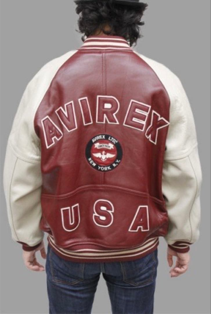 AVIREX(カウハイドレザースタジアムジャケット スタジャン)