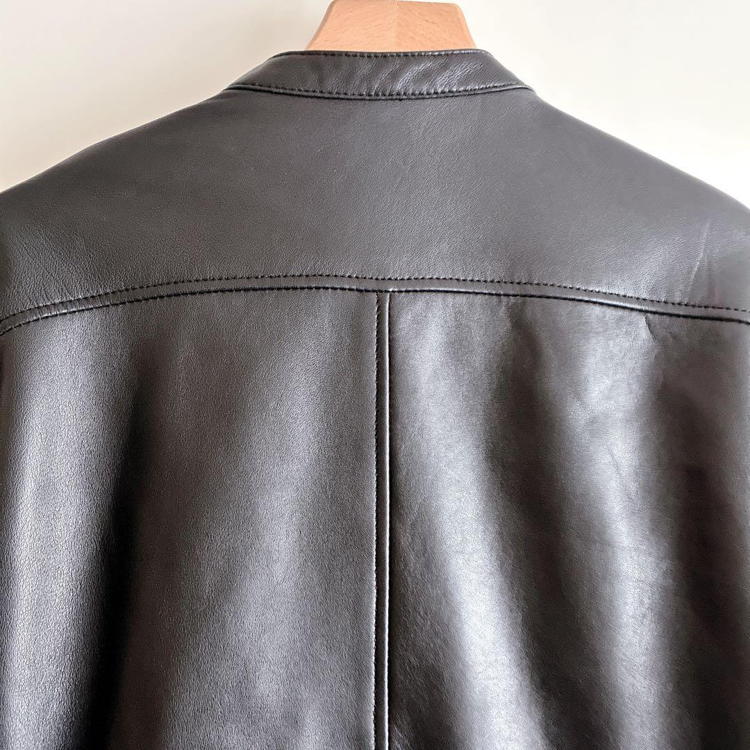 美品 ユナイテッドトウキョウ シングル ライダース ラムレザー L ブラック