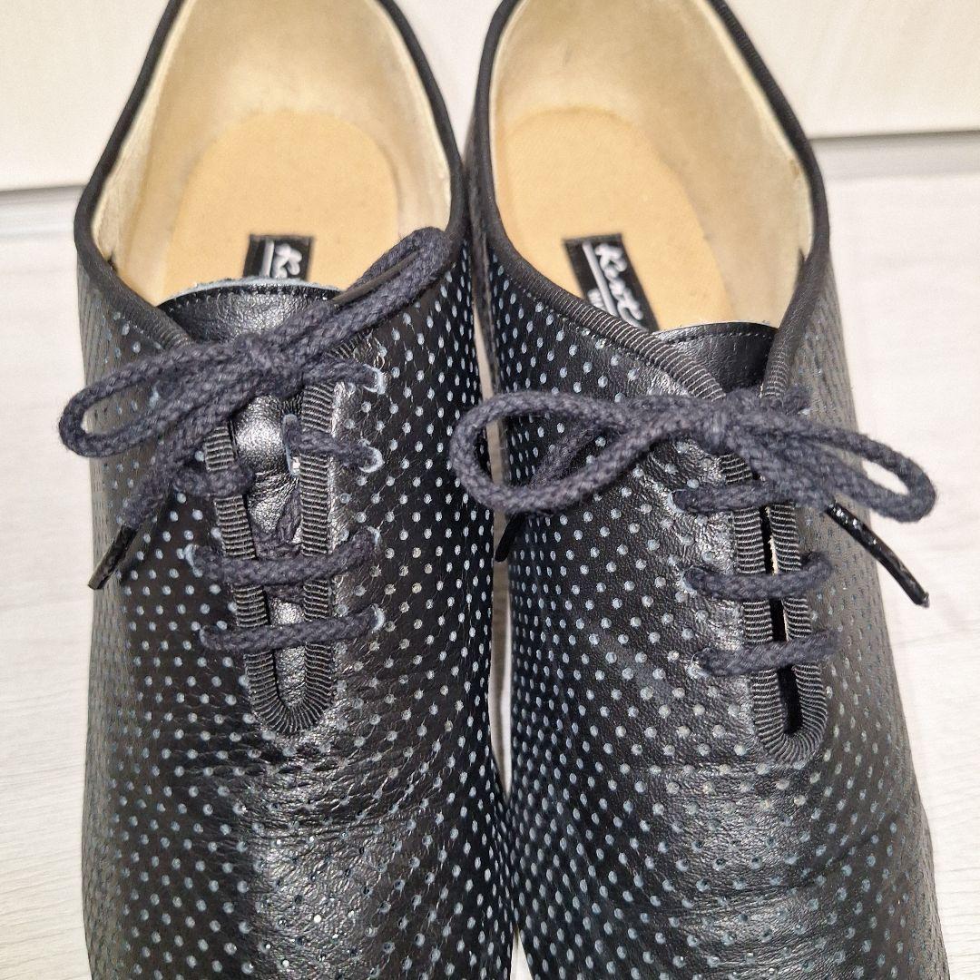 美品☆KENTDANCE 社交ダンス パンチングシューズ 黒 24㎝日本製