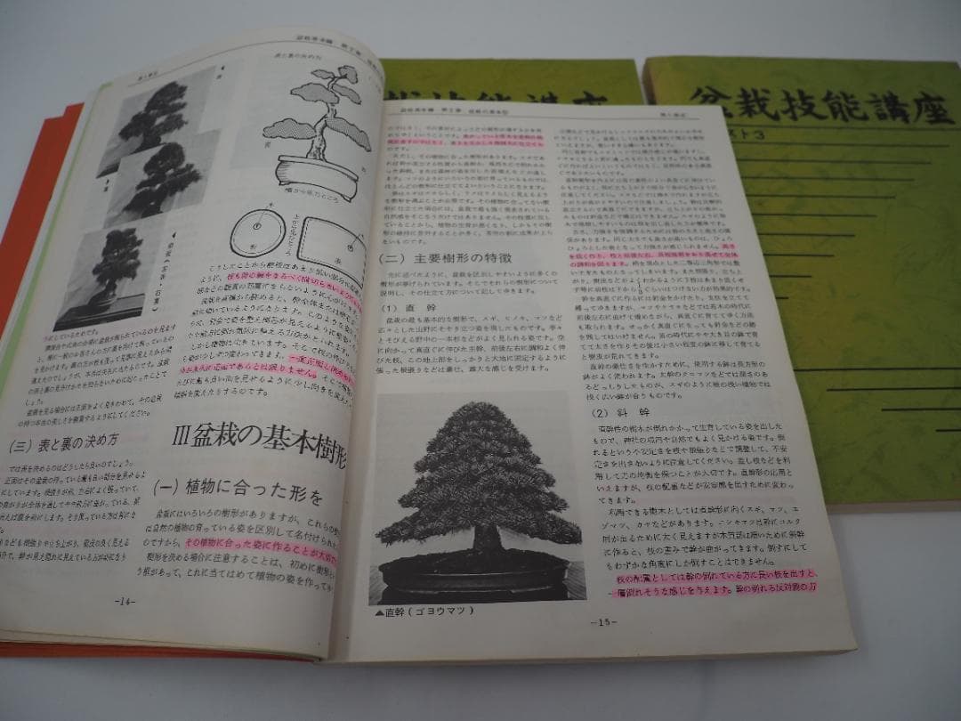盆栽技能講座　テキスト1～３セット　日本園芸協会　-KA