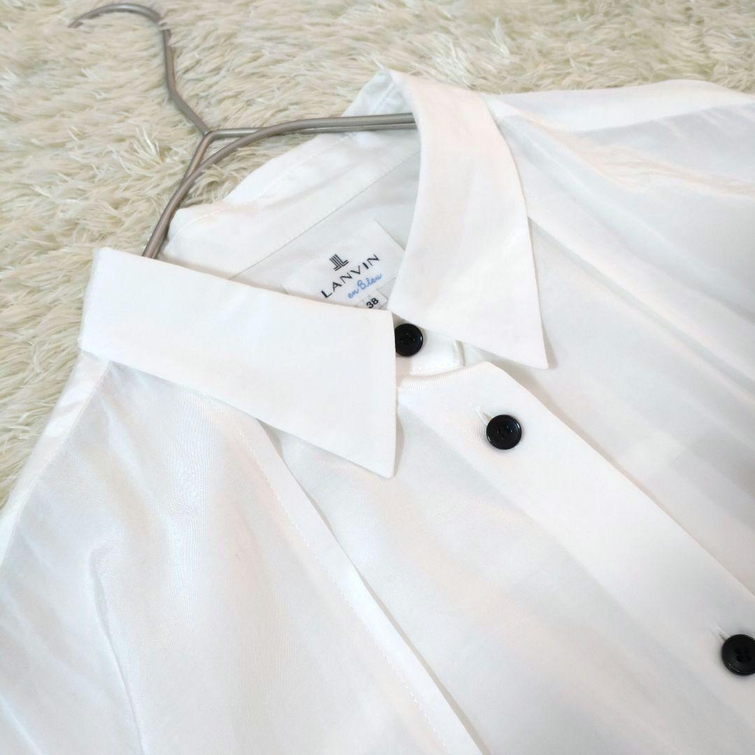 LANVIN en Bleu　レギュラーカラー変形シアーフレアロングワンピース