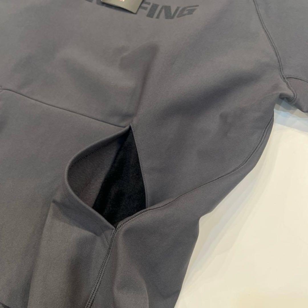 新品　BRIEFING MEN’S LOGO HOODIE チャコールL