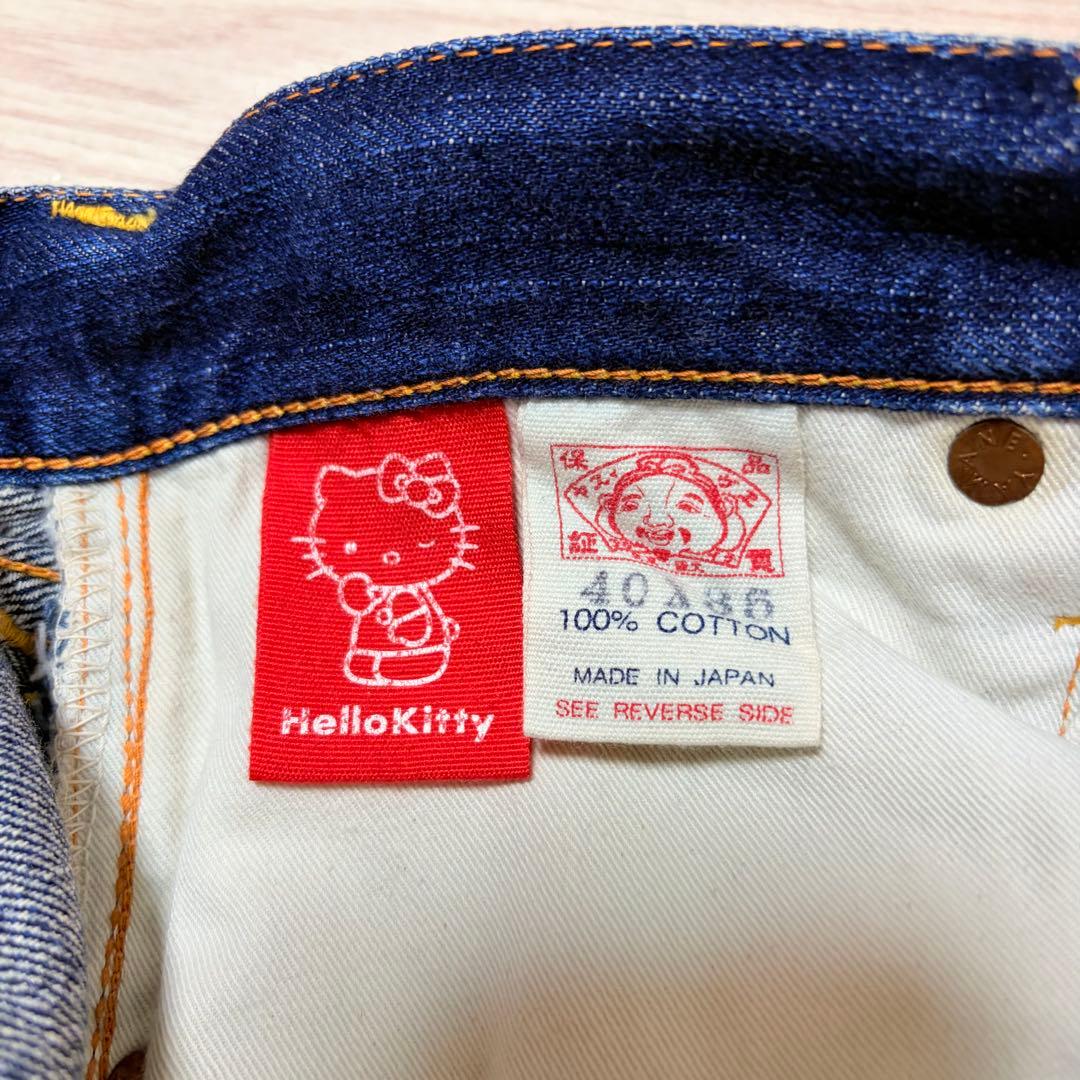 （希少）EVISU 40×35 No.2 日本製 ハローキティ コラボデニム