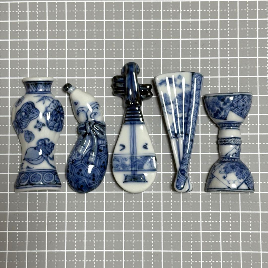 希少✨未使用保管✨九谷焼 長左窯 絵変わり 箸置き 5個揃✨皇室御用達 山本長左