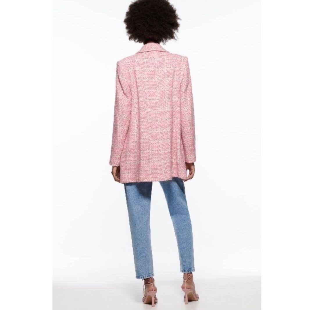 新品未使用❁ZARA ツイード ナポレオン ジャケット くるみボタン ピンク