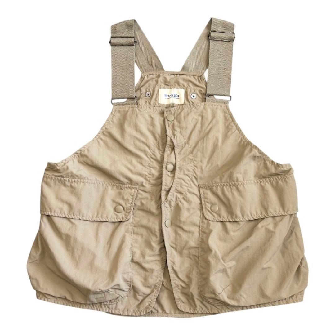 美品 BEAMS BOY ビームスボーイ ナイロン ハンティングベスト ベージュ