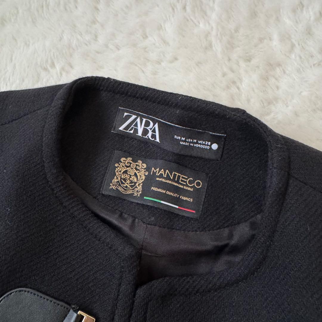 美品　ZARA MANTECO ポンチョ ケープ ゴールド金具　M